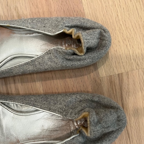 Gray wool Tori Burch slip on ballet flats - Picture 3 of 5